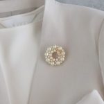 コットンパールブローチ