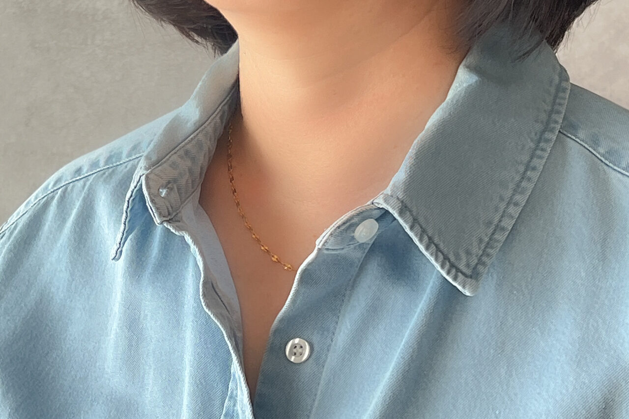 ステンレスペタルチェーンネックレス