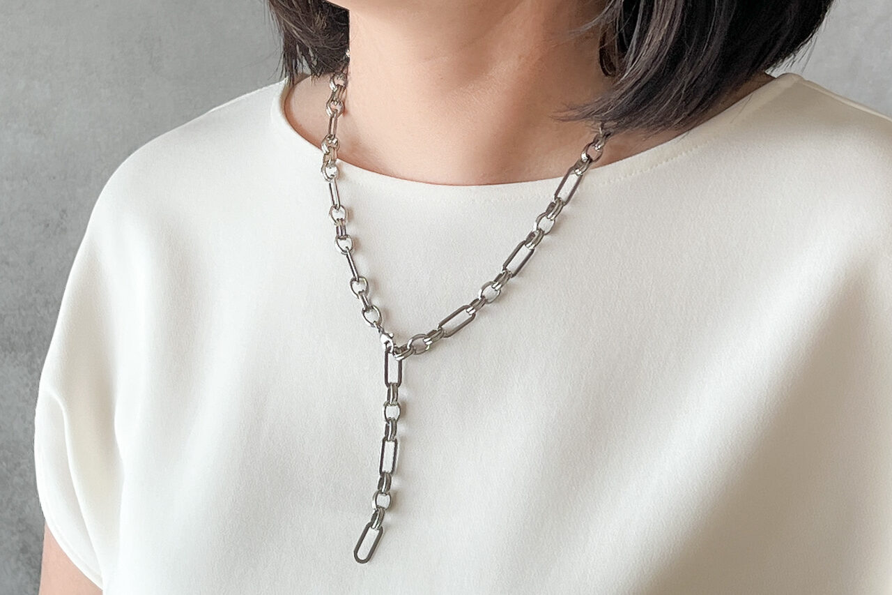 ステンレスボリュームチェーンネックレス